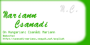 mariann csanadi business card